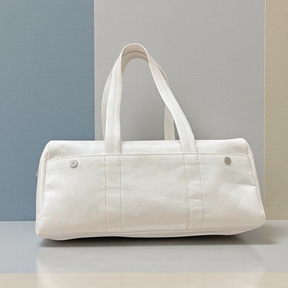 White genuine leather satchel handbag - Picture 11 of 16